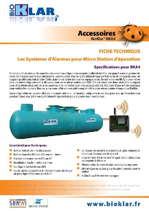 Les Systèmes d’Alarmes BioKlar® France avec telemetrie et SMS pour Micro Station d’épuration - BKA4