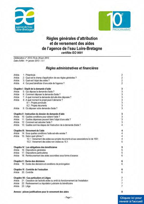 Réglementations pour Assainissement Non Collectif 2014 Loire-Bretagne France